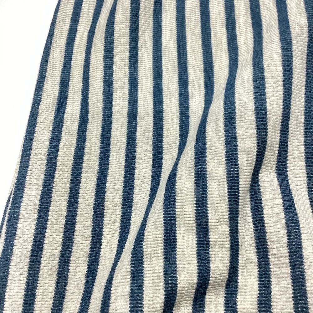 Pull & Bear Wide Leg Cropped Jumpsuit Size L Blue Gray Stripe Side Cutout Casual - Picture 9 of 14